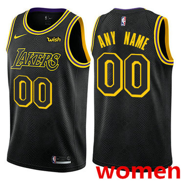 Womens Nike Los Angeles Lakers Customized Swingman Black NBA City Edition Jersey